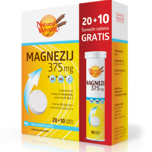 NATURAL WEALTH MAGNEZIJ 375 MG ŠUMEĆE TABLETE
