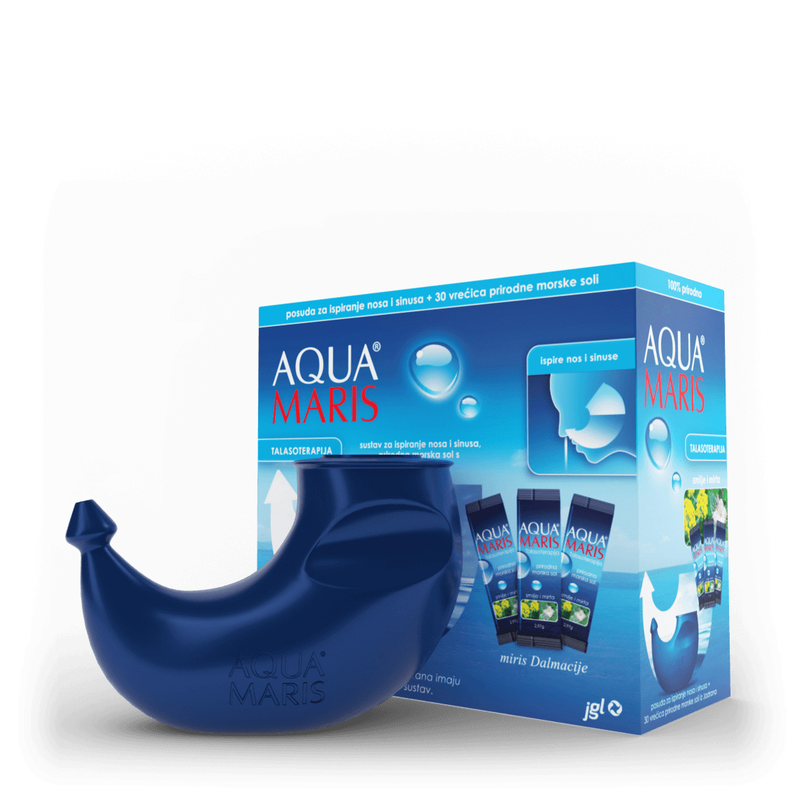 EAN_3856013230463-Aqua Maris Talasoterapija Aqua Maris Talasoterapija sustav za ispiranje nosa i čišćenje sinusa uz sol iz Jadranskog mora i dodatak eteričnih ulja